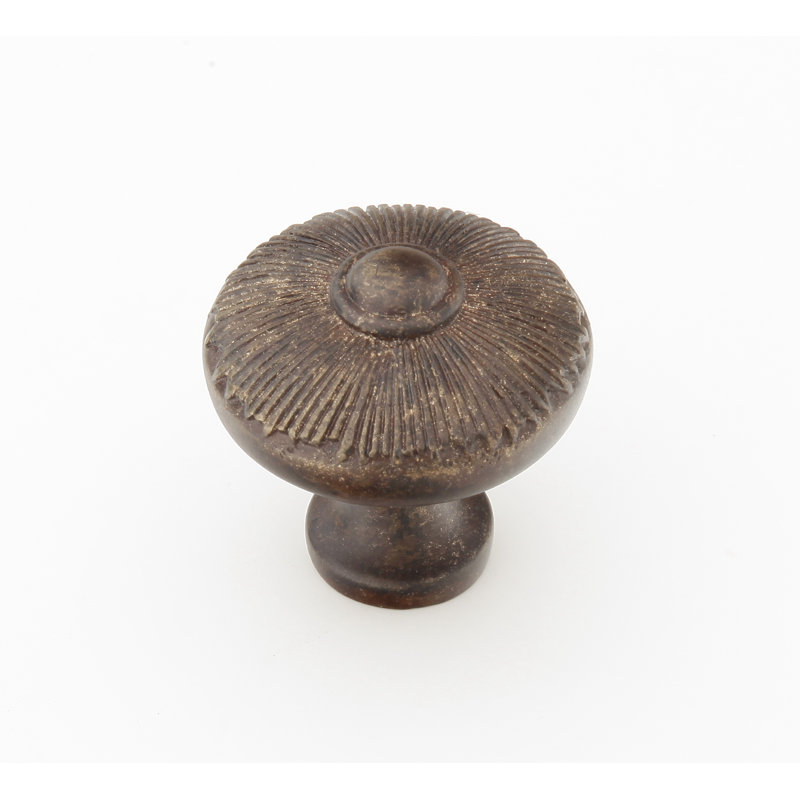 Sunburst Round Knob, Highlighted Bronze