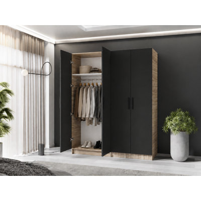 Nitra 4 Door Solid + Manufactured Wood Wardrobe