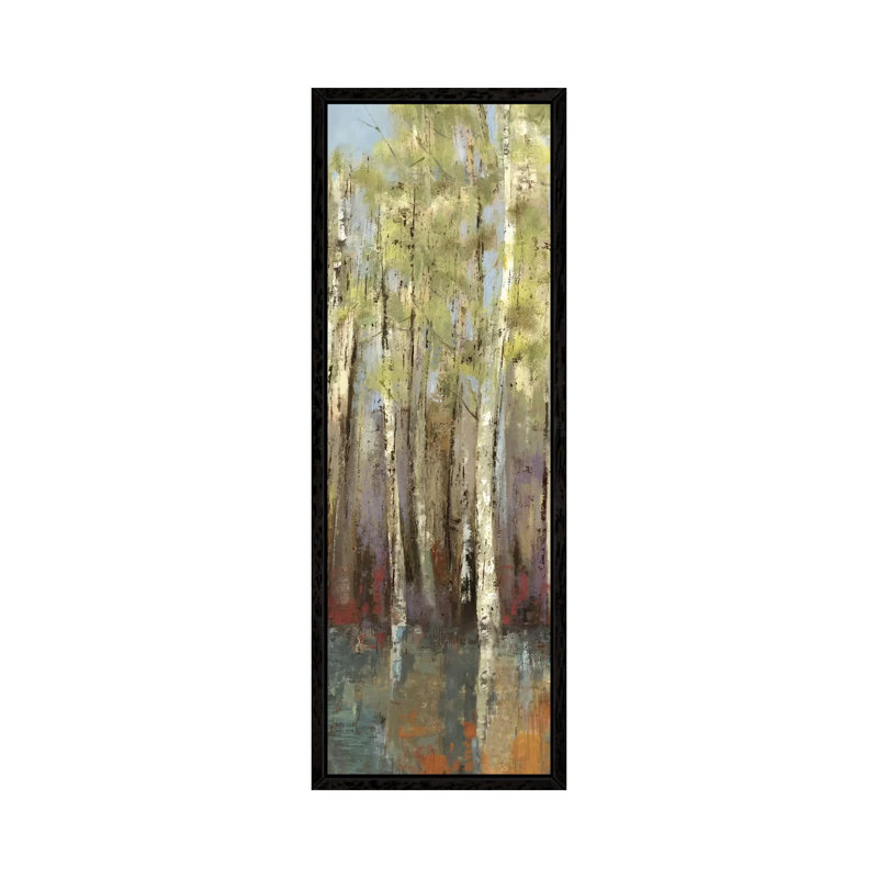 Forest Whisper II by Allison Pearce - Panoramic Print on Canvas, 91.44 cm H x 30.48 cm W x 4.445 cm D, Black Floater Framed