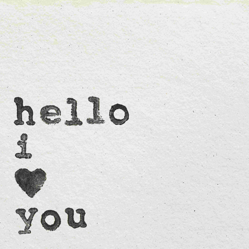 «Hello I Love You» par Wild Apple Portfolio - impression sur toile tendue, H 20 po x l 20 po, No, Toile tendue