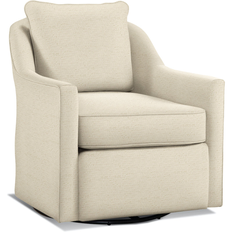 Leighton Upholstered Swivel Armchair, Marquis Taupe Velvet; 0913-73
