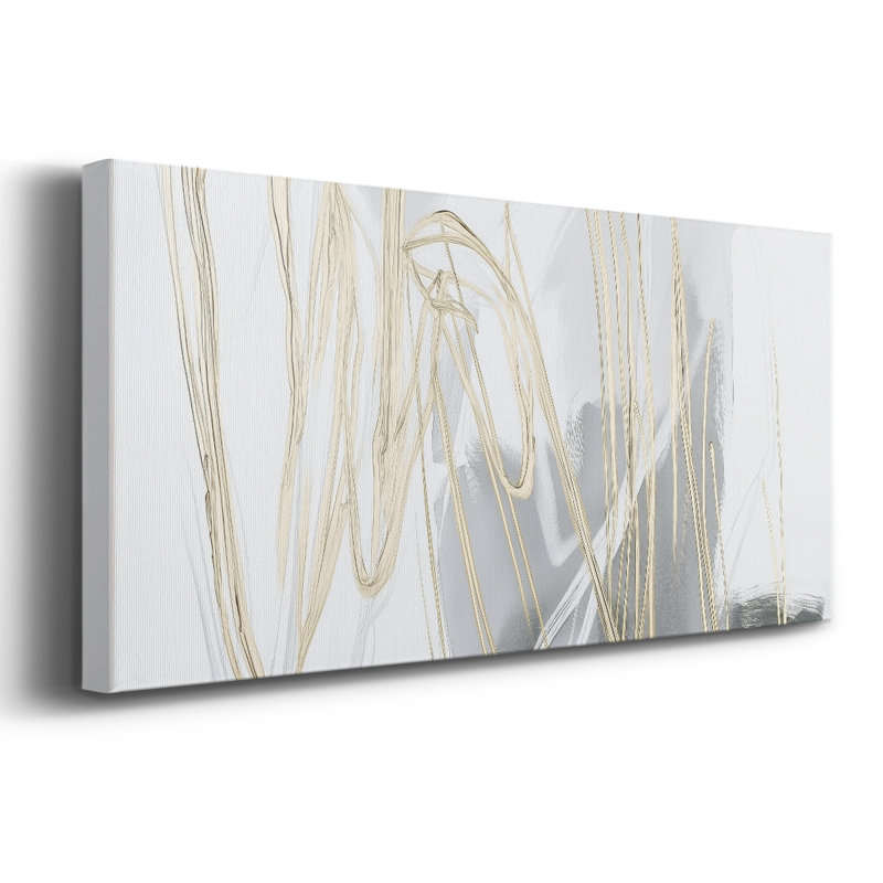 Série abstraite-D XXVII- Toile tendue avec châssis - Prêt à accrocher, H 20 po x l 50 po