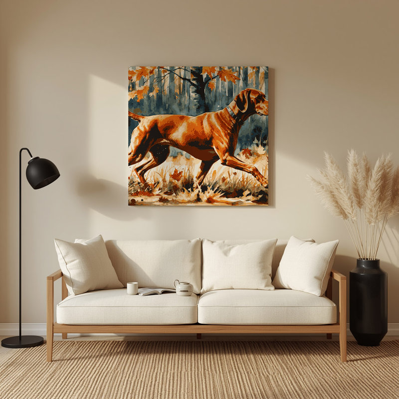 Chiens Vizsla, art mural en métal brun, H 12 po x l 12 po