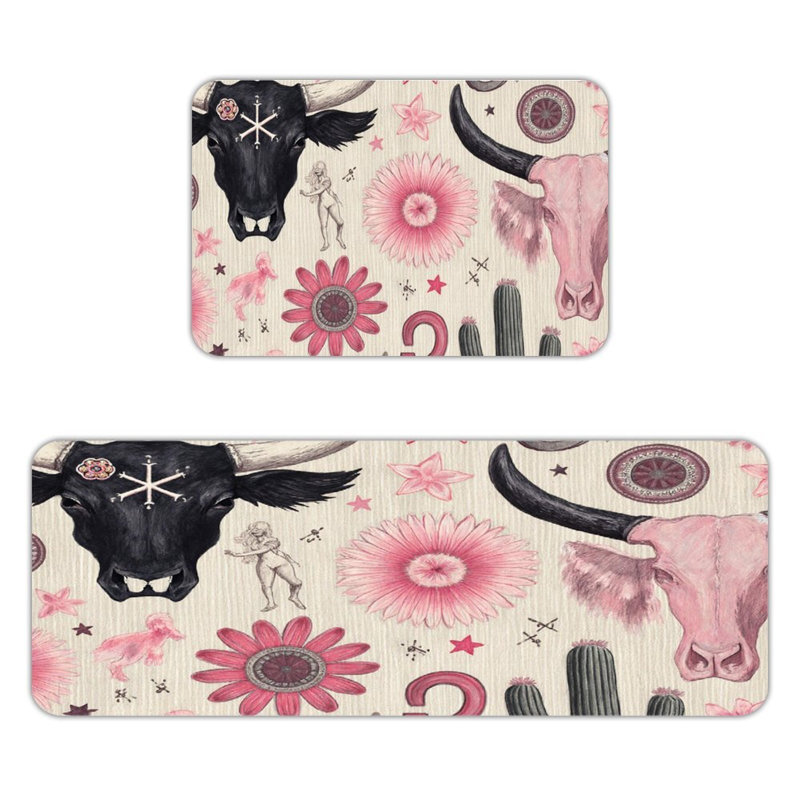 Tapis de cuisine Western Animal & Cactus - ensemble de 2