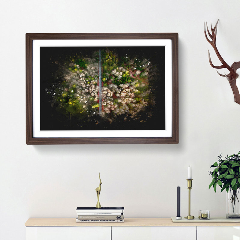 Separating The Forest - Picture Frame Graphic Art, 45cm H x 63cm W x 2cm D, Walnut Framed