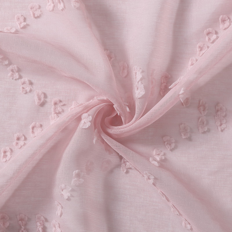 Juvenile Geometric Sheer Rod Pocket Curtain Panels, Pink