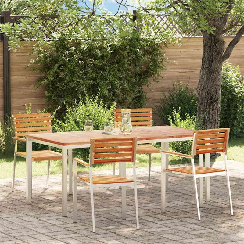 4 - Person Wood Patio Dining Set with, 75cm H x 180cm W x 90cm D