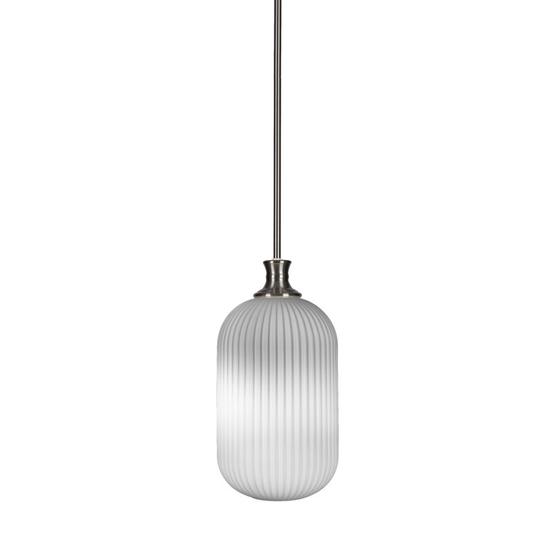 Carina Stem Hung Pendant With 8.25" Glass, Frosted, Brushed Nickel