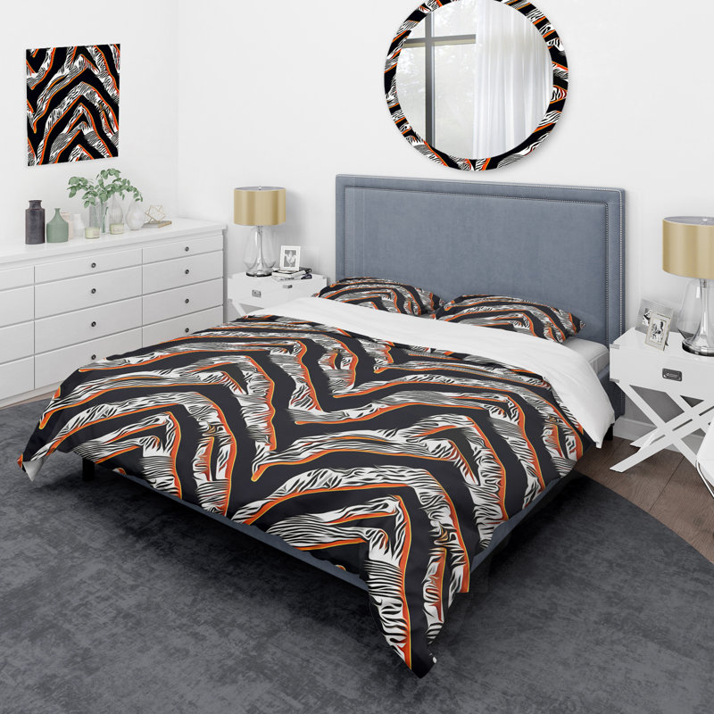 Ensemble de housse de couette en microfibre gris / brun / noir 3 pièces