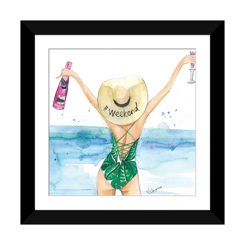 Weekends, reproduction d'art sur toile tendue, H 24 po x l 24 po x P 1 po, Papier avec cadre noir, Blanc