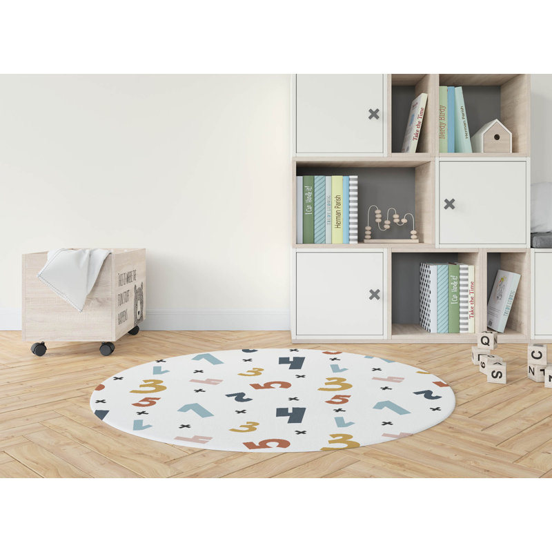 Tapis de jeu pour enfants Numéros, Blanc / rose / or / bleu