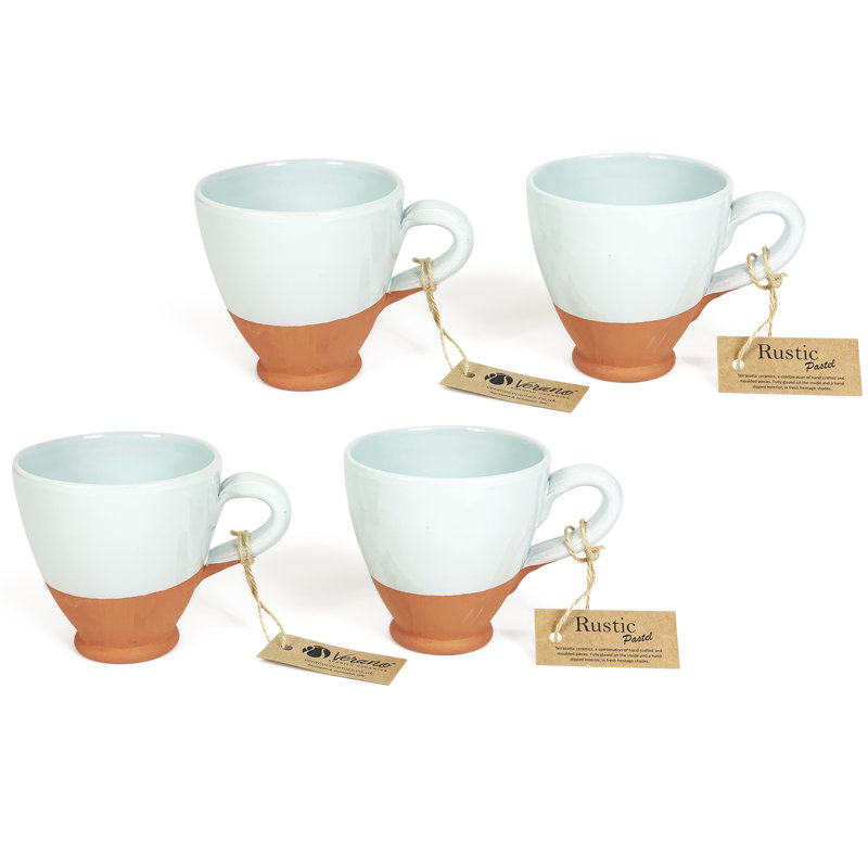 Verano Rustic Pastel Handmade Ceramic Coffee Mug, Blue