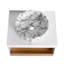 Meuble-lavabo flottant avec lavabo vasque en marbre veiné, meuble-lavabo mural avec tablette ouverte, avec décor en bois-130549805