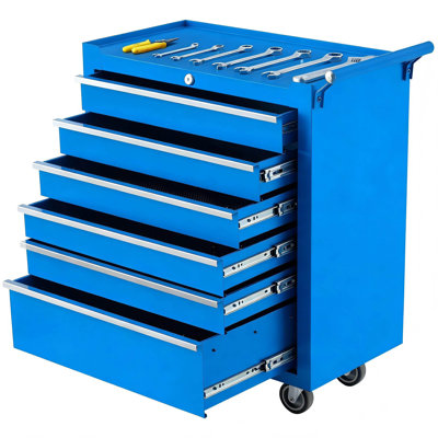 Armoire à outils 24 po à 6 tiroirs avec système de verrouillage pour atelier de garage 24 po