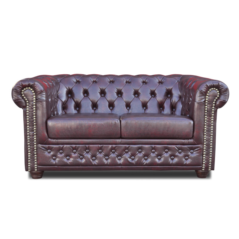 Canton Faux Leather Loveseat, 3, Antique Maroon