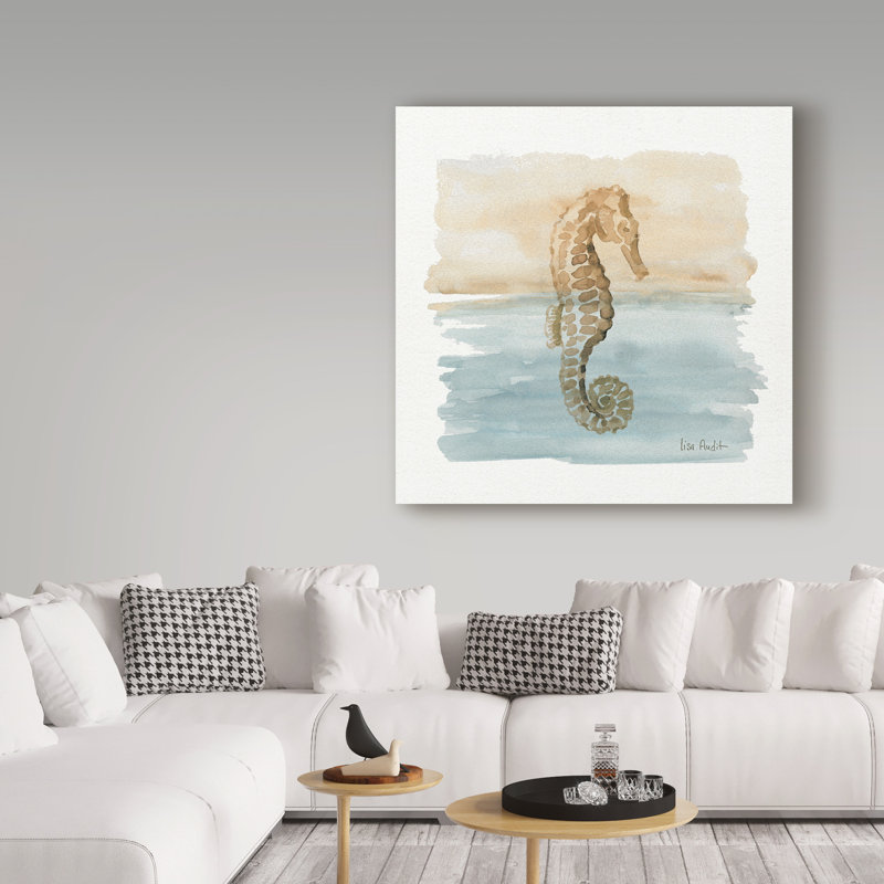 «Sand and Sea III», reproduction de peinture acrylique sur toile tendue, H 18 po x l 18 po x P 2 po