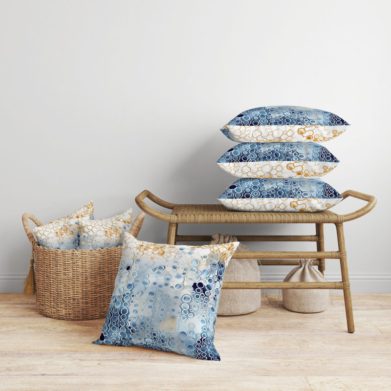 Coussin réversible Water Ripples, H 16 po x l 16 po, Broadcloth