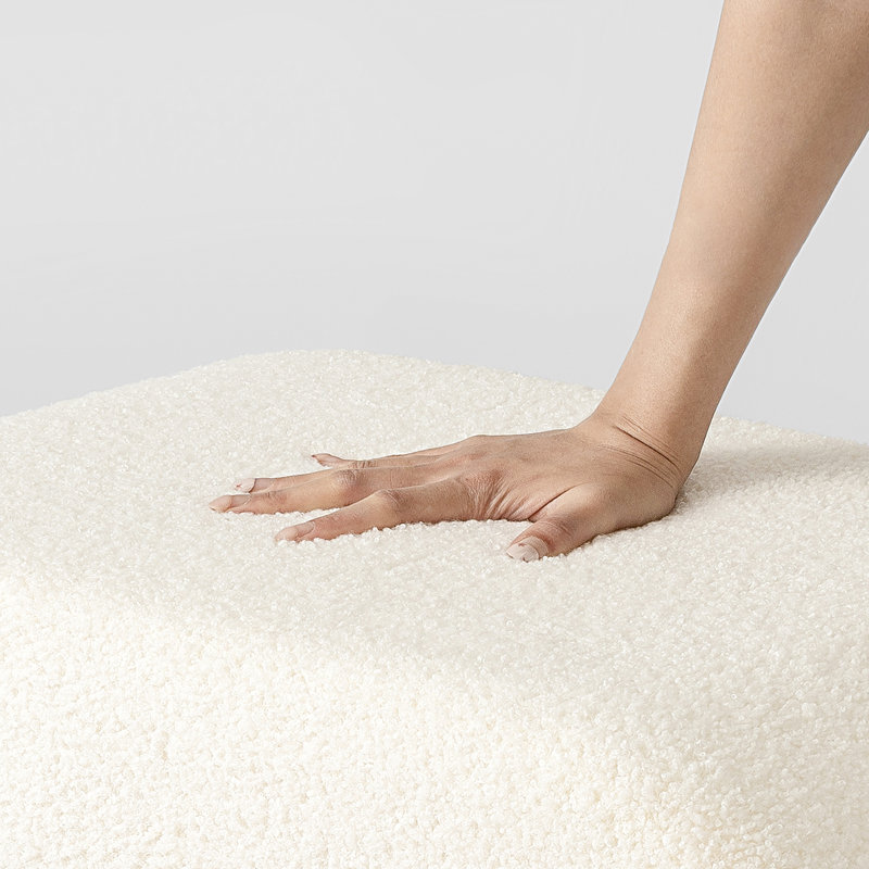 White Upholstered Ottoman 