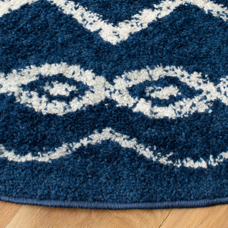 Tapis bleu marine / ivoire Cambree Southwestern, Tapis de couloir 2 pi x 11 pi