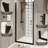 28X72 Inch Shower Door With Pivot Function, Matte Black Aluminum Half Frame, 1/4" Tempered Glass, Film, Practical Water - Blocking, Space Saving Swing For Bathroom Enhancement 6Mm Transparent Proof