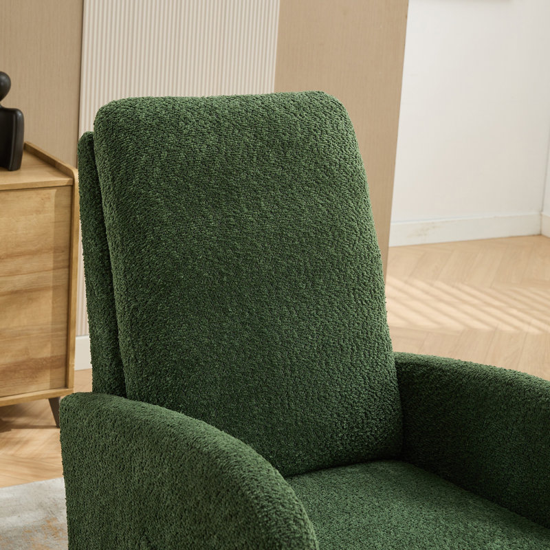 Chaise berçante inclinable avec pieds en bois massif, Vert
