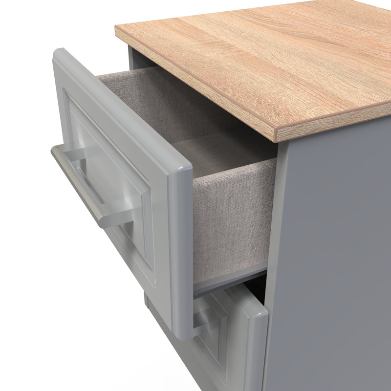 Fully Assembled Hales 2 Drawer Bedside Table