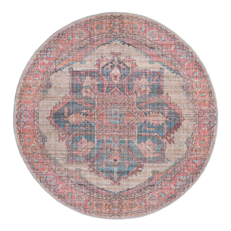 Haag Chenille Floral Indoor Rug, Round 3'11"