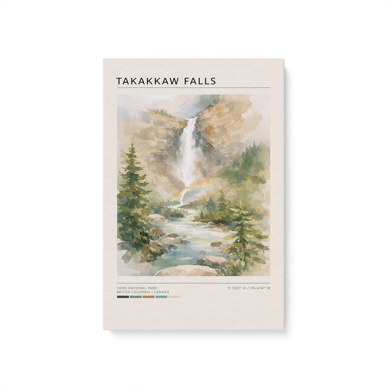 Takakkaw Falls, reproduction d'art sur toile, 32 po x 48 po, Toile tendue