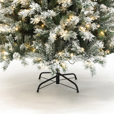 Pre-Lit Snow Flocked Full Fir Artificial Christmas Tree