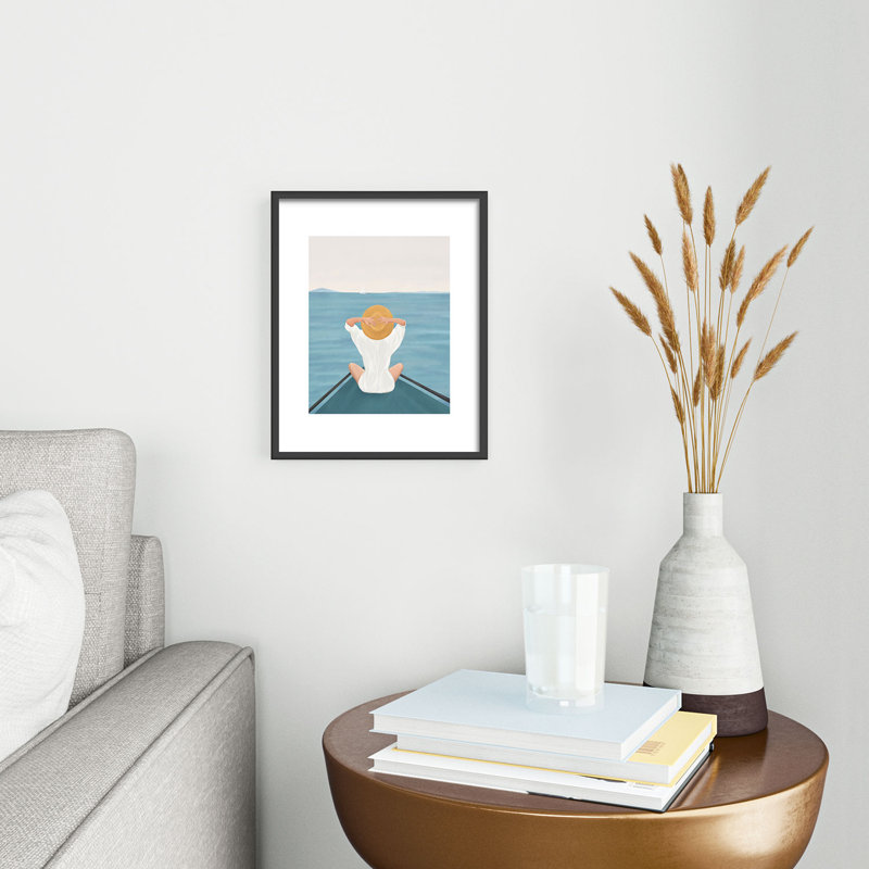 «Flow Line Summer Holiday I», reproduction d'art sur métal, Noir, H 10 po x l 8 po