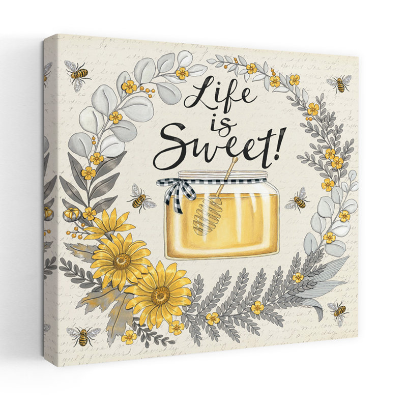 Art contemporain «Life Is Sweet», H 18 po x l 18 po