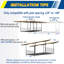 Étagère de rangement pour garage 4 x 8 pi, système de tablettes de plafond réglables robustes (H 22 po à 42 po) avec garde-corps latéraux, capacité de 700 lb