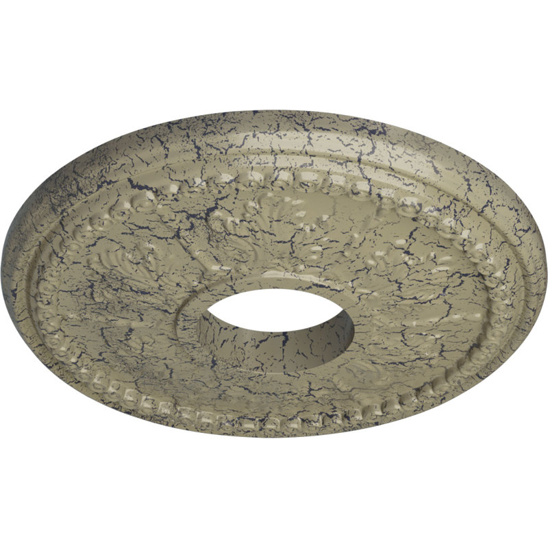 Médaillon de plafond H 13,875 po x l 13,875 po x P 1,25 po Tirana, Pierre de château craquelé