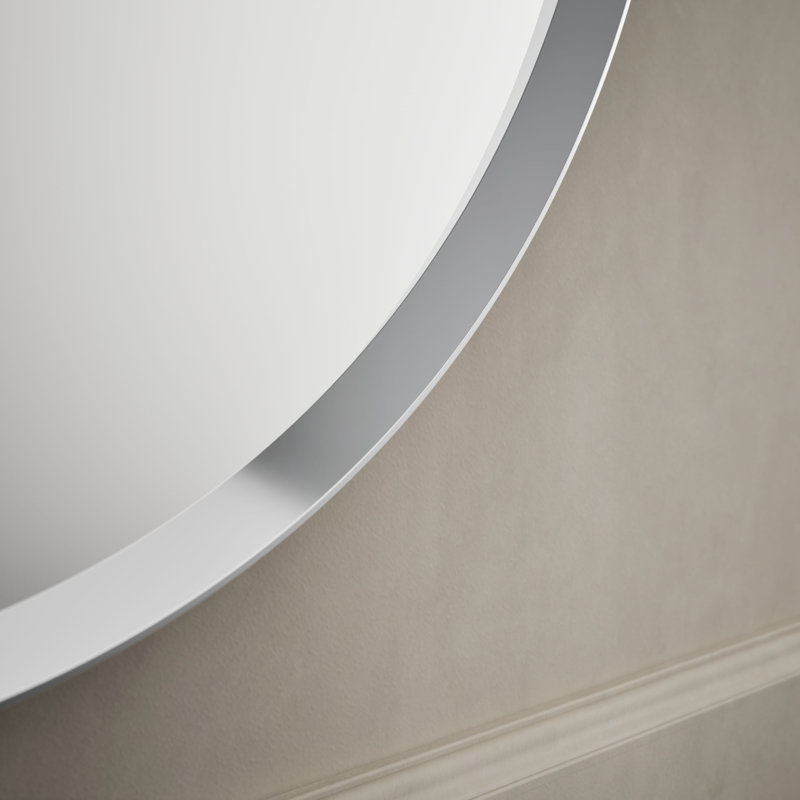 Essential Capsule Wall Mirror, Bathroom/Vanity Mirror with Frame, Polished Chrome, 60" x 22"