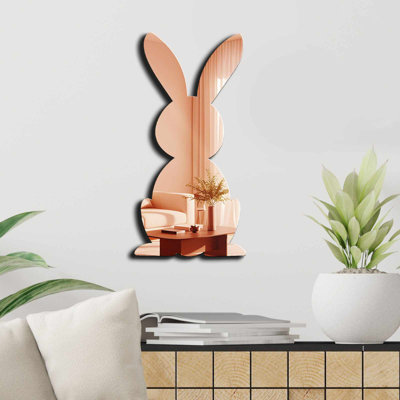 Élégant miroir décoratif, or rose, 9,4 po x 19,7 po | 100% PLEXIGLASS (épaisseur: 0,04 pouce) et 100% EVA (épaisseur: 0,4 pouce) | Bandes double face, parfaites pour les décorations de Pâques | Décoration élégante pour la maison, le bureau ou les événements spéciaux