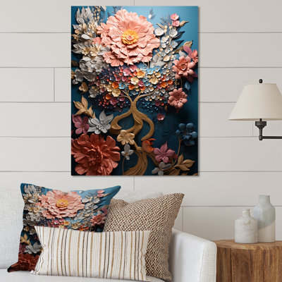 Multicolor Tree In Blue Tones I - Tree Metal Wall Art