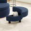 Fauteuil demi-tonneau rond pivotant surdimensionné avec repose-pieds demi-lune et double rangement-116928399