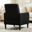 Fauteuil d'appoint rembourré imitation lin avec structure en bois massif-129172402