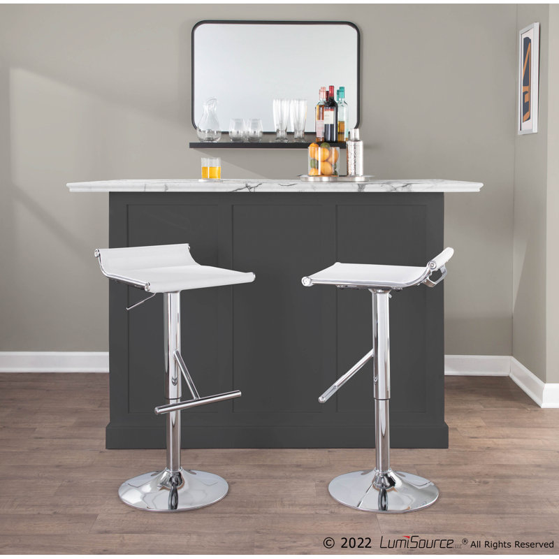 Marcus Adjustable Bar Stool, White