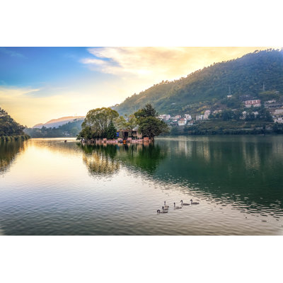 Beautiful Bhimtal Lake - Wrapped Canvas Print
