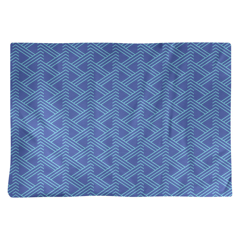 Napperon en coton 18 po classique Zig Zag, Bleu/bleu sarcelle, Polyester