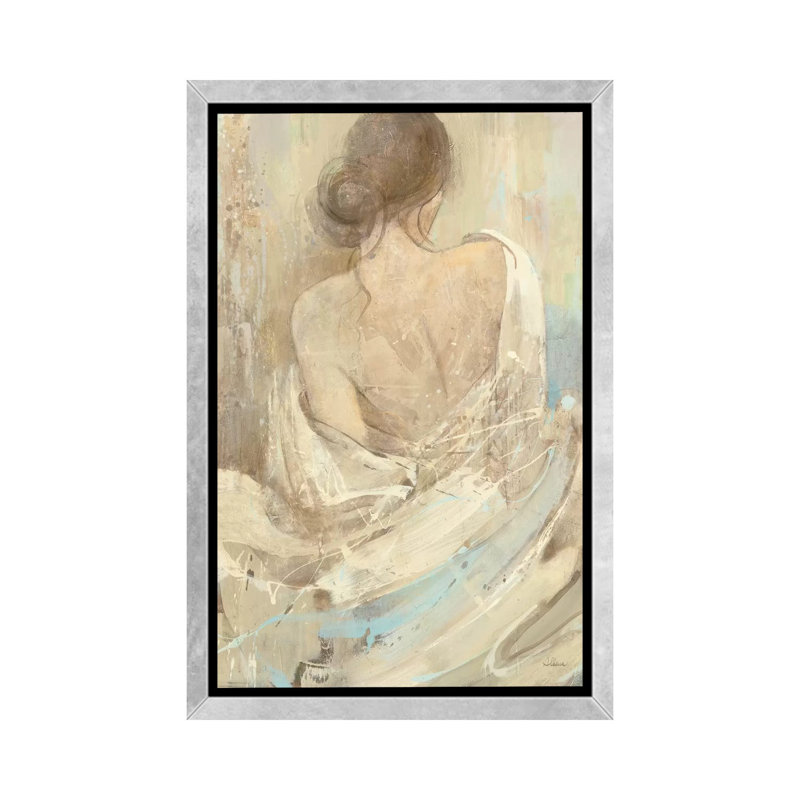 «Abstract figure Study I» par Albena Hristova - reproduction d'art, H 60 po x l 40po x P 1,5 po, Toile avec cadre argenté