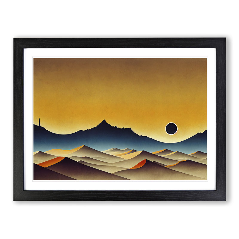 Desert Sunrise - Single Picture Frame Painting, Black, 25cm H x 34cm W x 2cm D