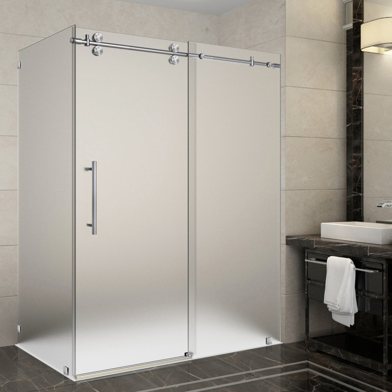Cabine de douche coulissante rectangulaire 60" x 75" Langham, Acier inoxydable