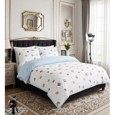MXM FUN DUVET SET CROISSANT KING BLUE