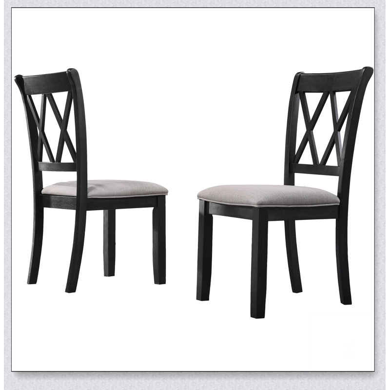 Ensemble de 2 chaises rembourrées Windvale, Noir, noir, noir, noir
