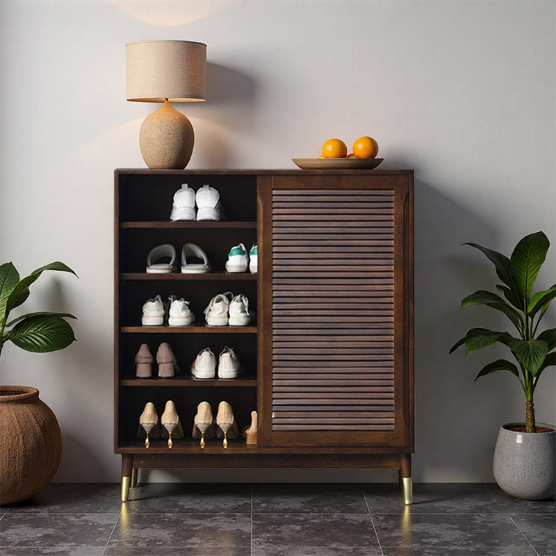 Chinese style light luxury storage shoe cabinet, 39.37" H x 31.5" W x 13.78" D