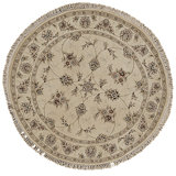 High-Quality Hand-Knotted Ivory Area Rug