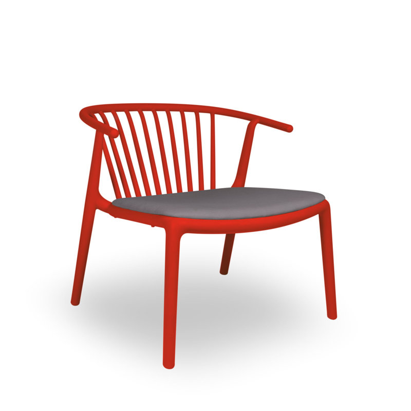 Chaise Woody, Charbon, Rouge