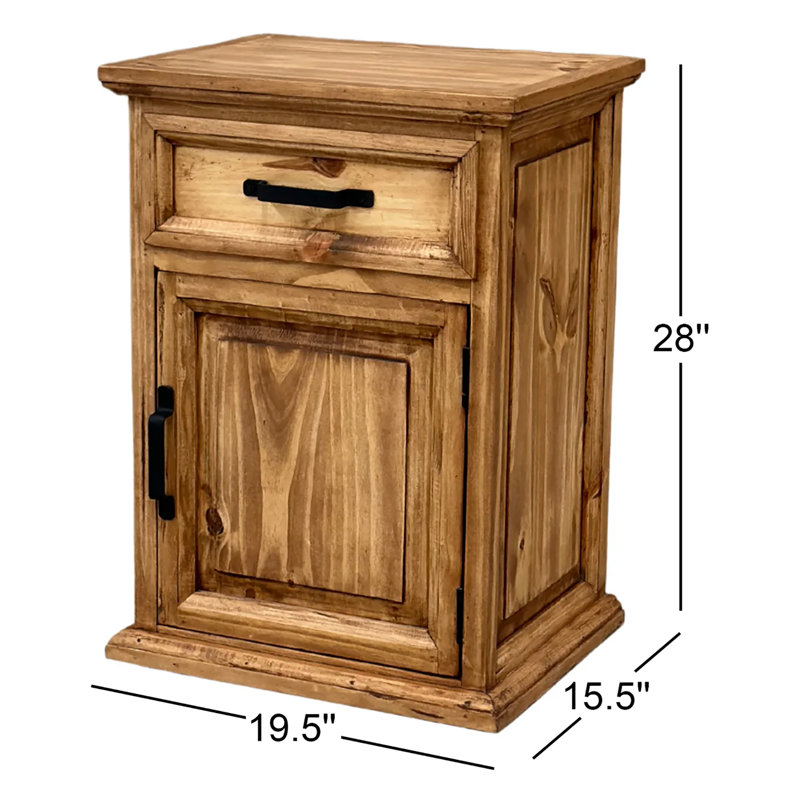 Fremont 19.5'' W Solid Wood Nightstand, Left